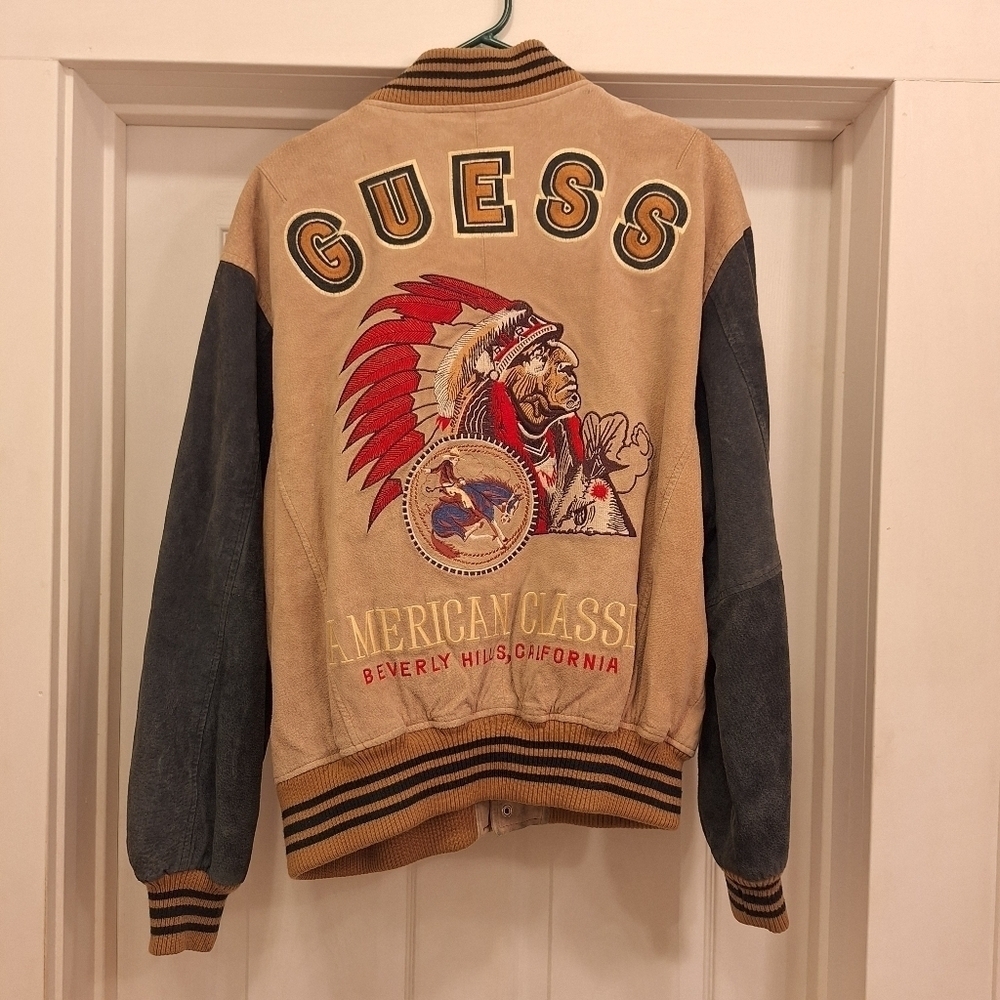 Guess Vintage Suede Native Jacket Size Medium